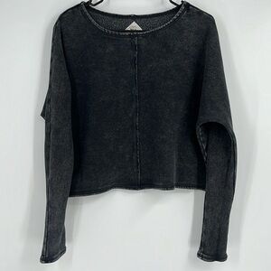 BillaBong Acid Washed Cropped Oversized Sweatshirt Size Small